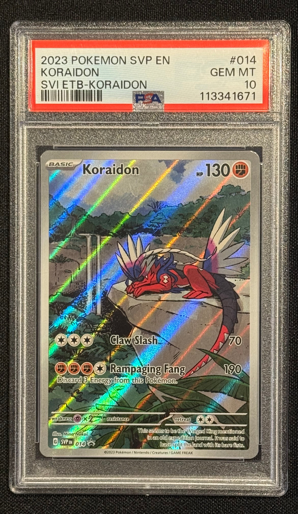 Koraidon #014 Scarlet & Violet ETB SVP PSA 10  Cert  113341671