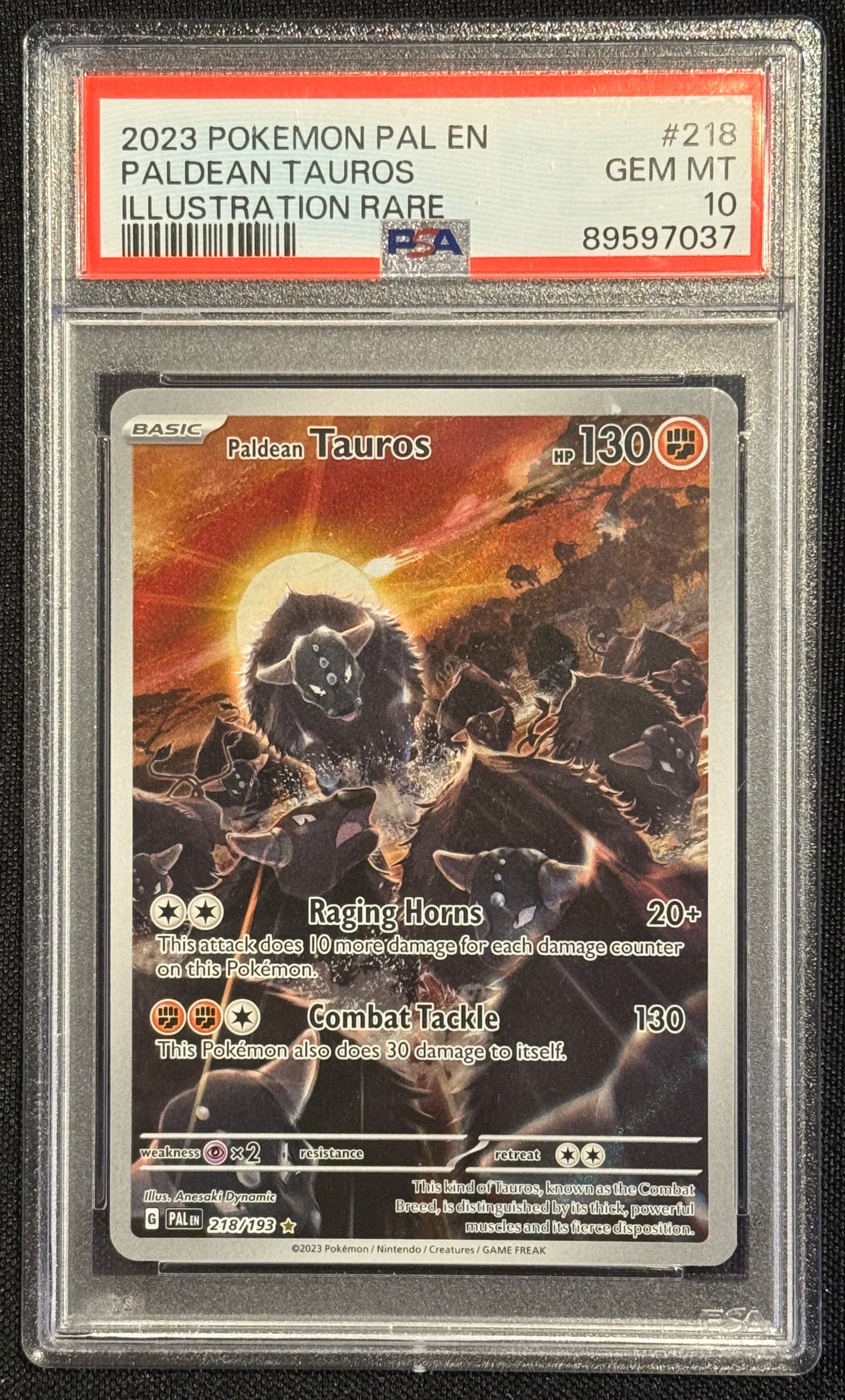 Paldean Tauros #218 PSA 10